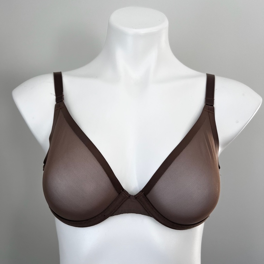 Women’s Brown Wired Mesh Bra